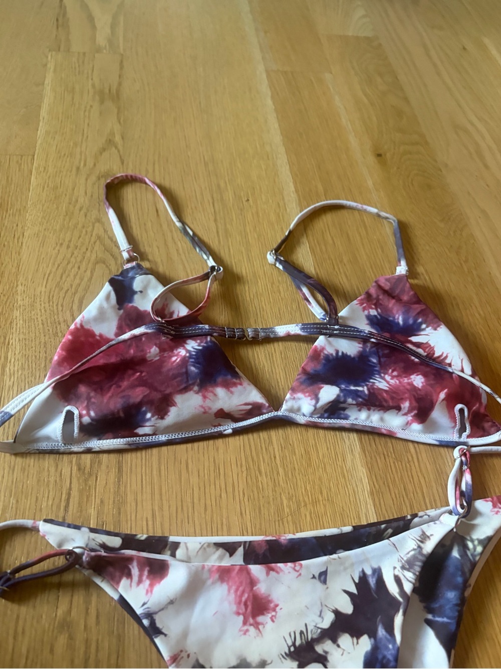 Tie-Dye Triangle Bikini Set - Pink & Purple - Picture 3 of 3